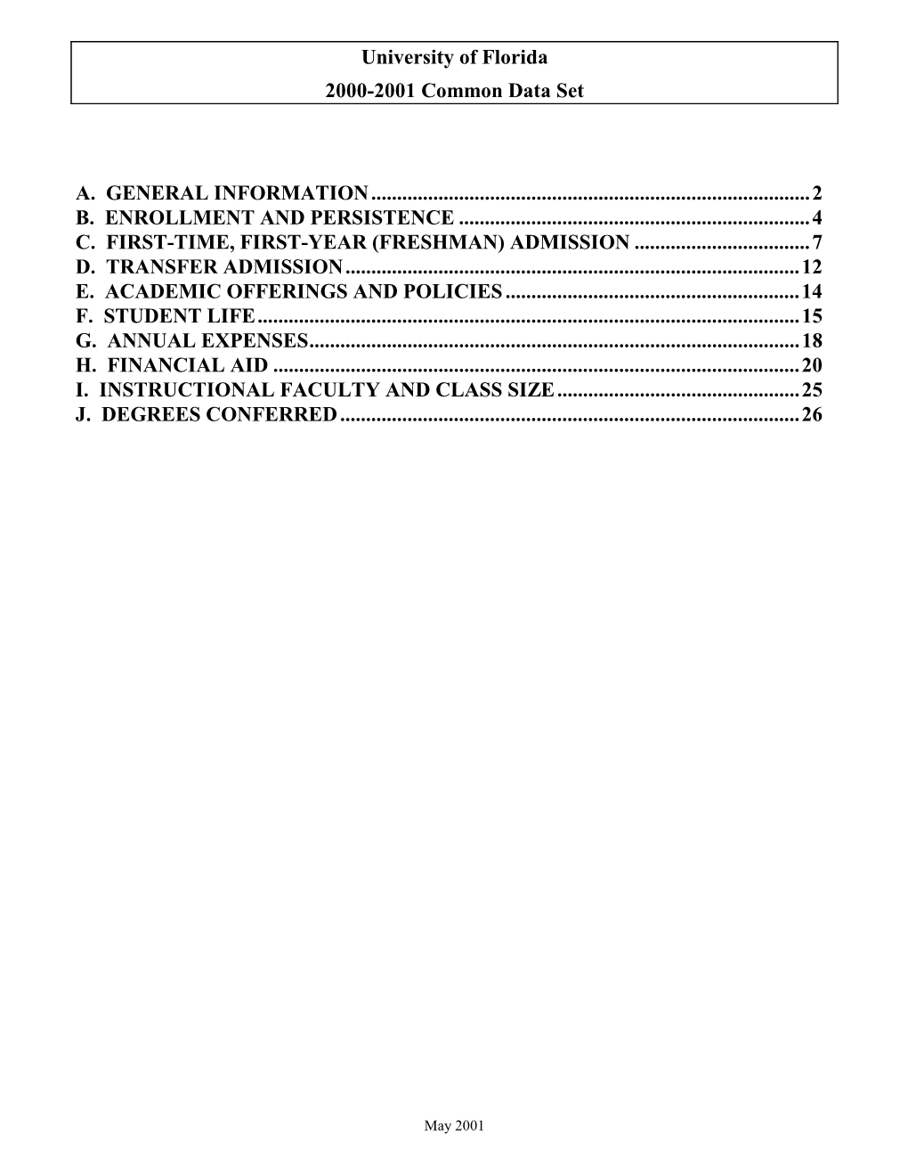 Common Data Set 2000-2001