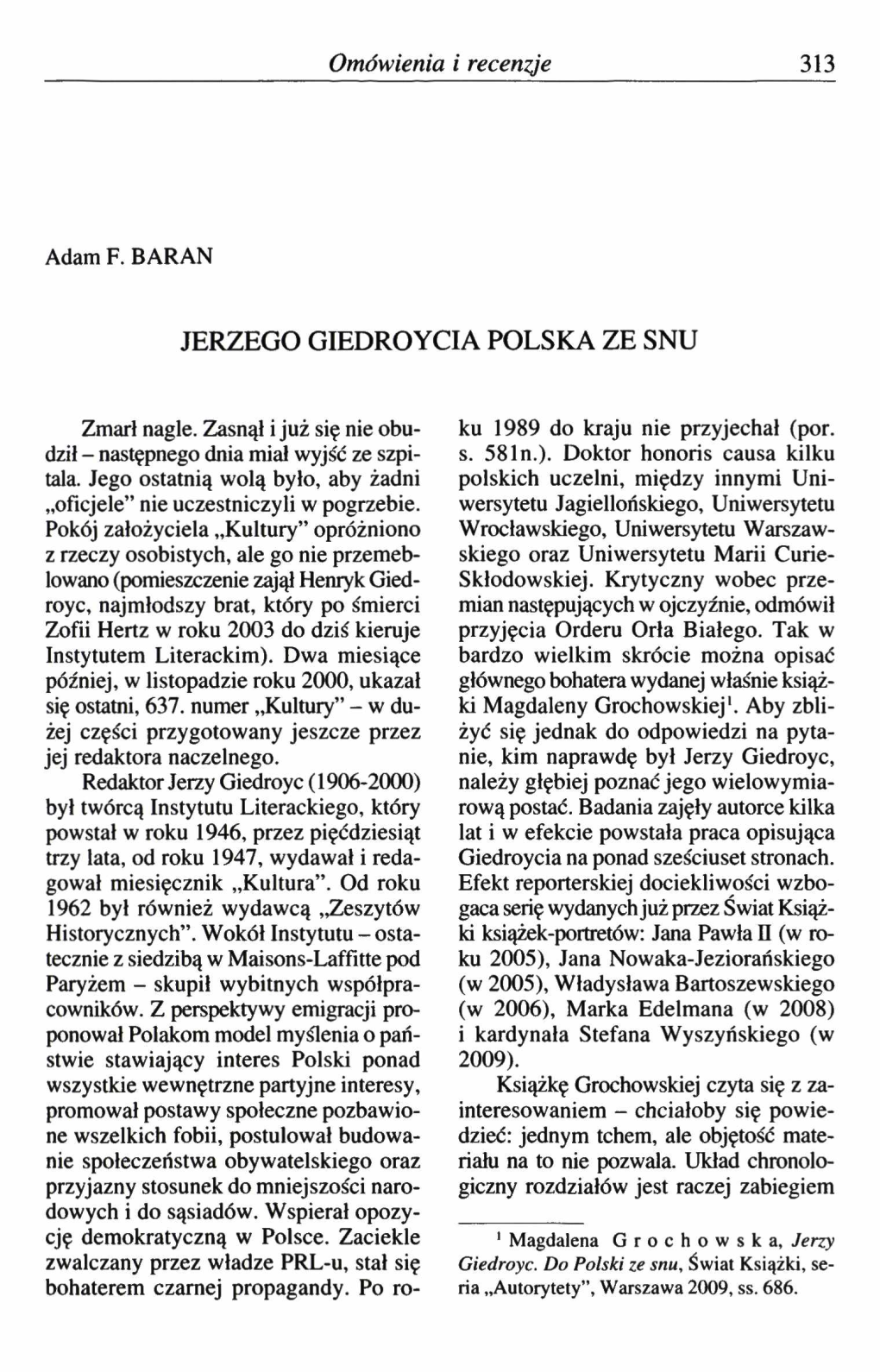 Jerzego Giedroycia Polska Ze Snu