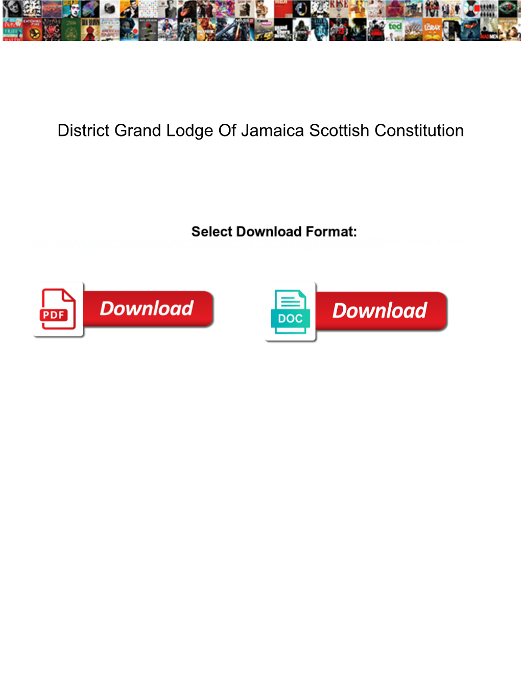 District Grand Lodge of Jamaica Scottish Constitution Dump