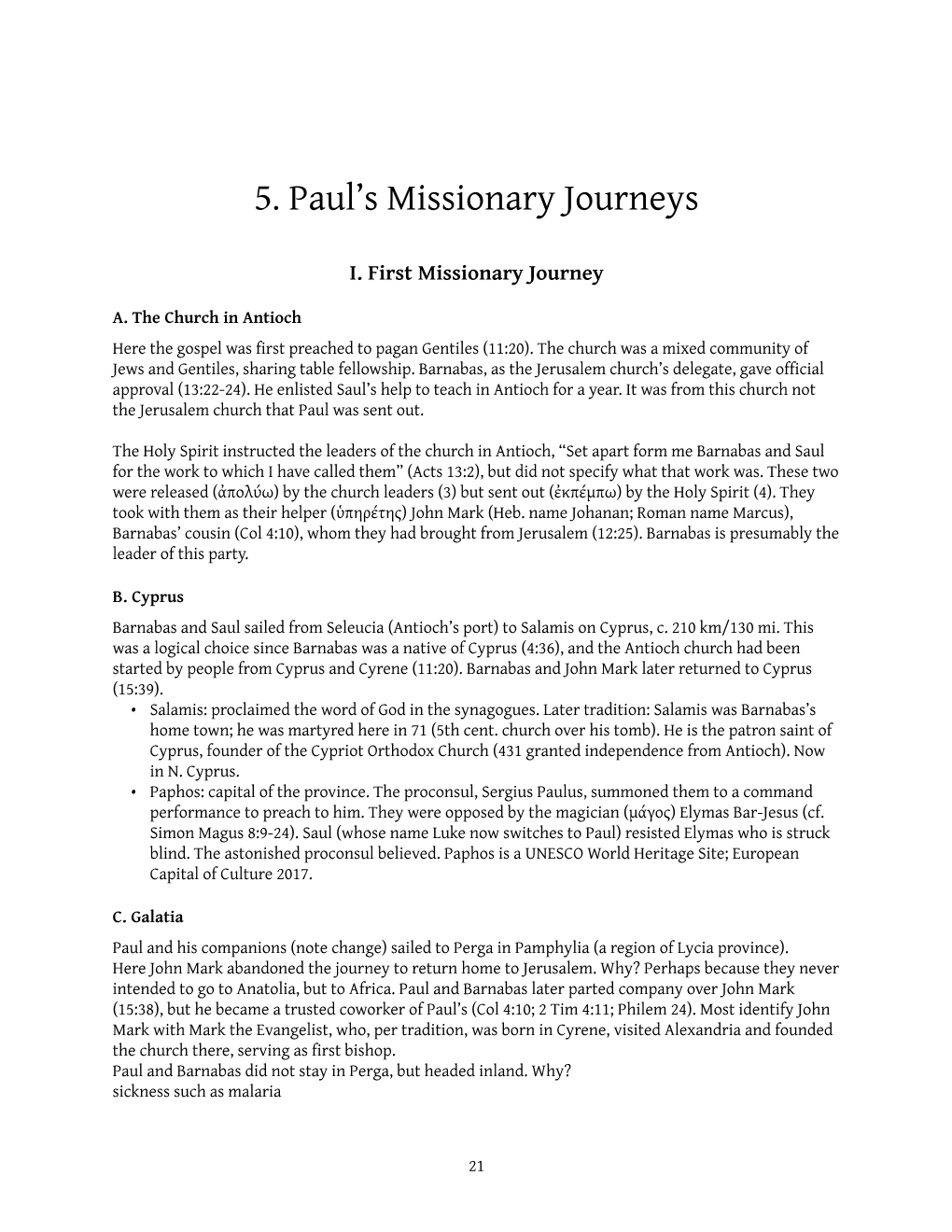 5. Paul's First Journey