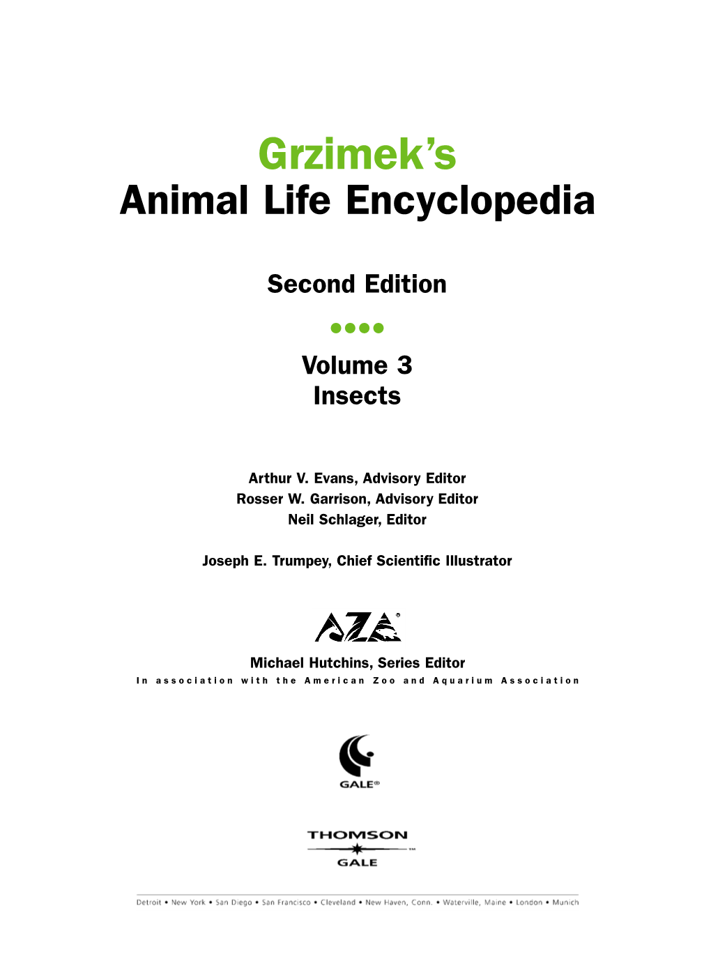 Grzimek's Animal Life Encyclopedia Second Edition