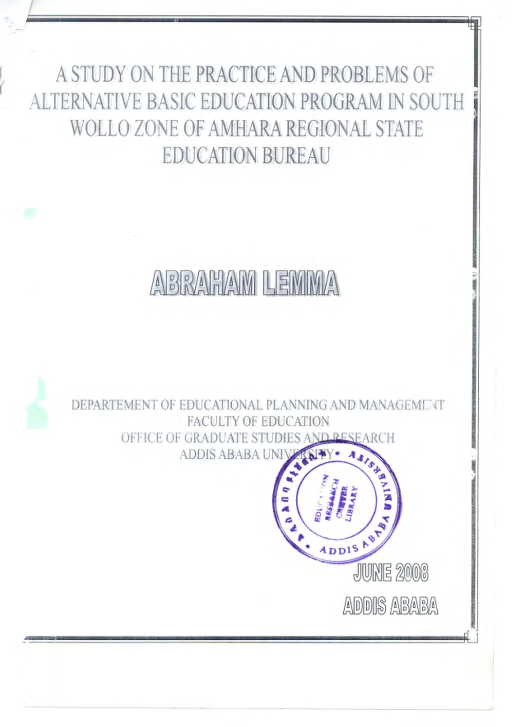 Wollo Zone of Amhara Regional State Education Bureau