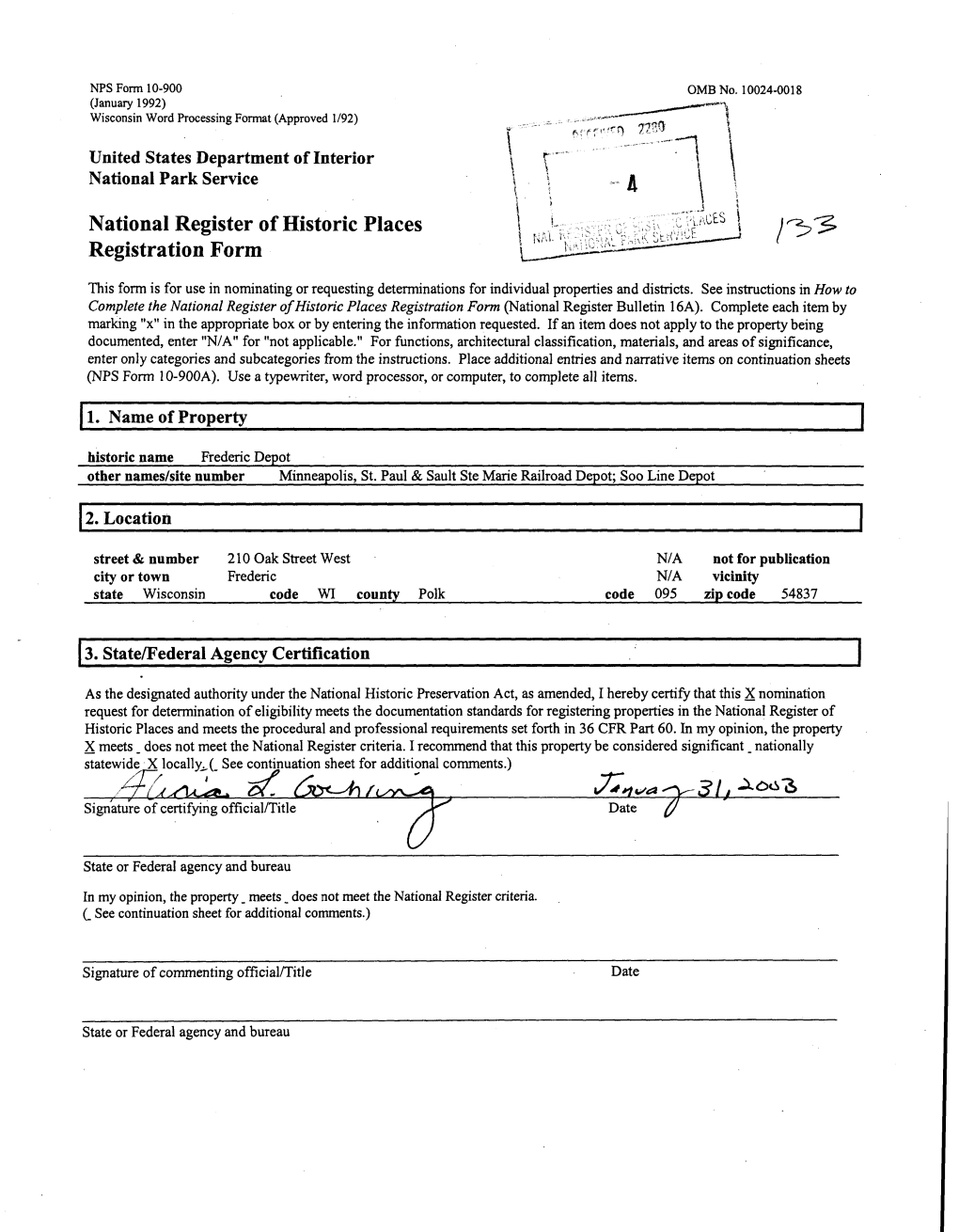 National Register of Historic Places Registration Form