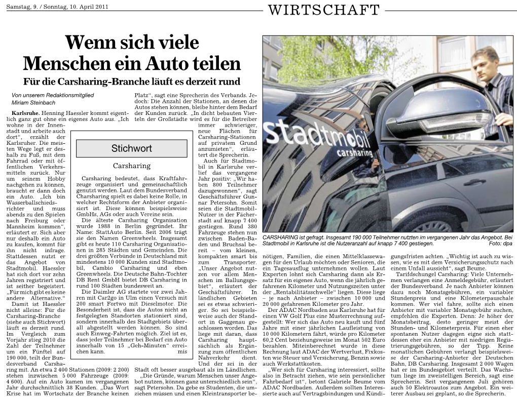 Wennsichviele Menscheneinautoteilen