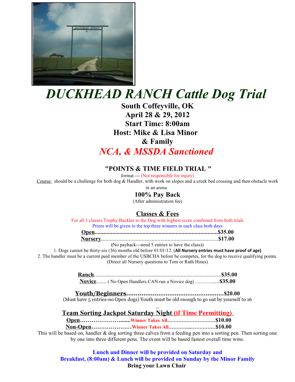 DUCKHEAD RANCH Cattle Dog Trial South Coffeyville, OK