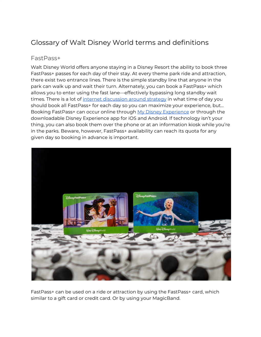 Glossary of Walt Disney World Terms