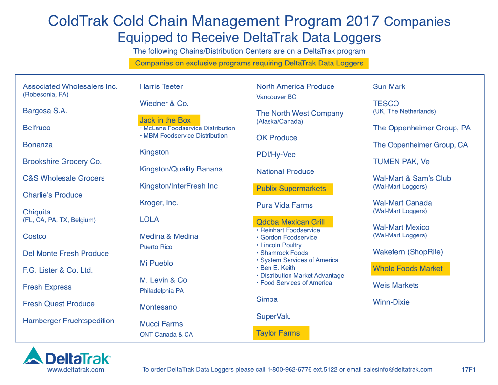 Coldtrak Cold Chain Management Program 2017