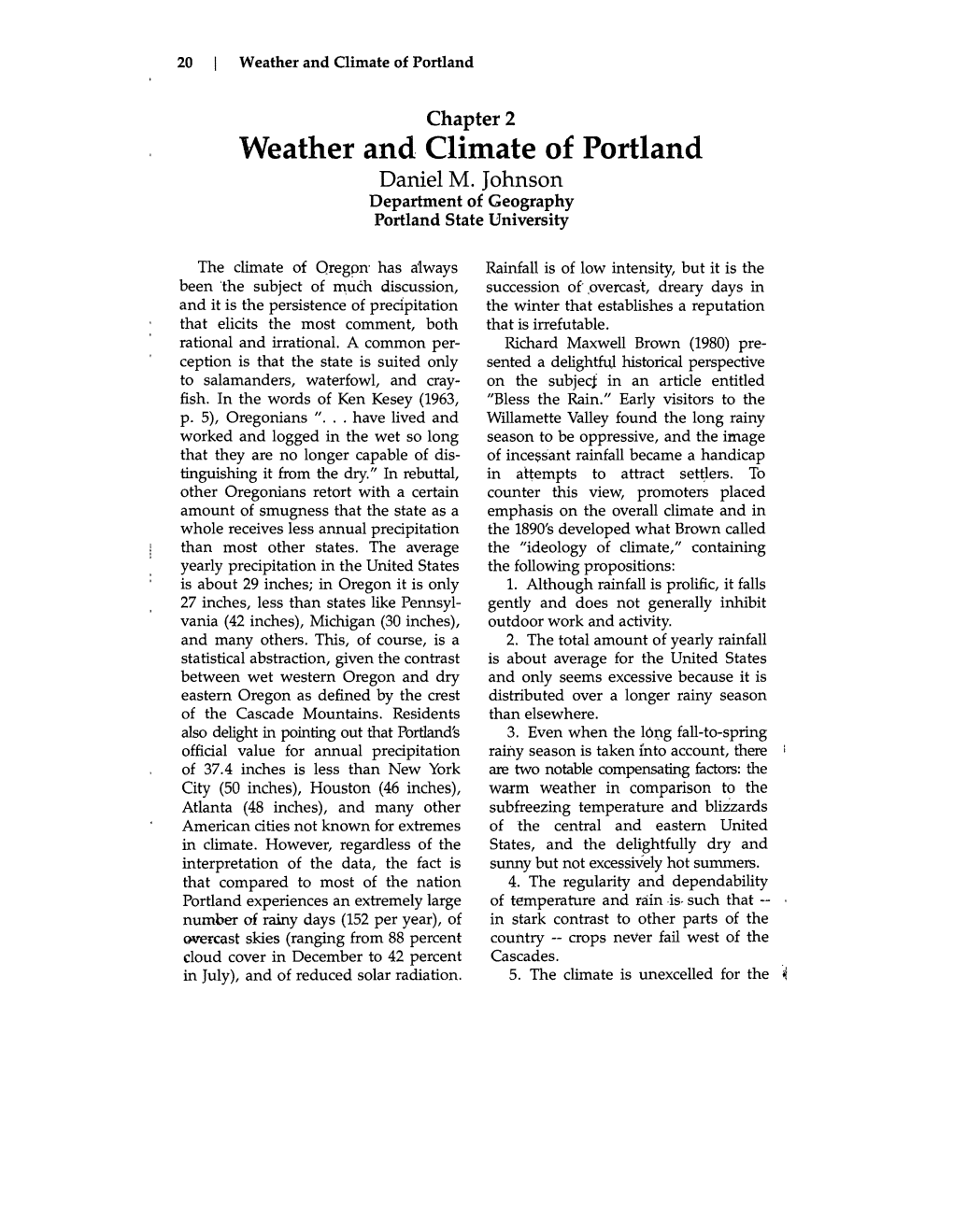 Weather and Climate of Portland