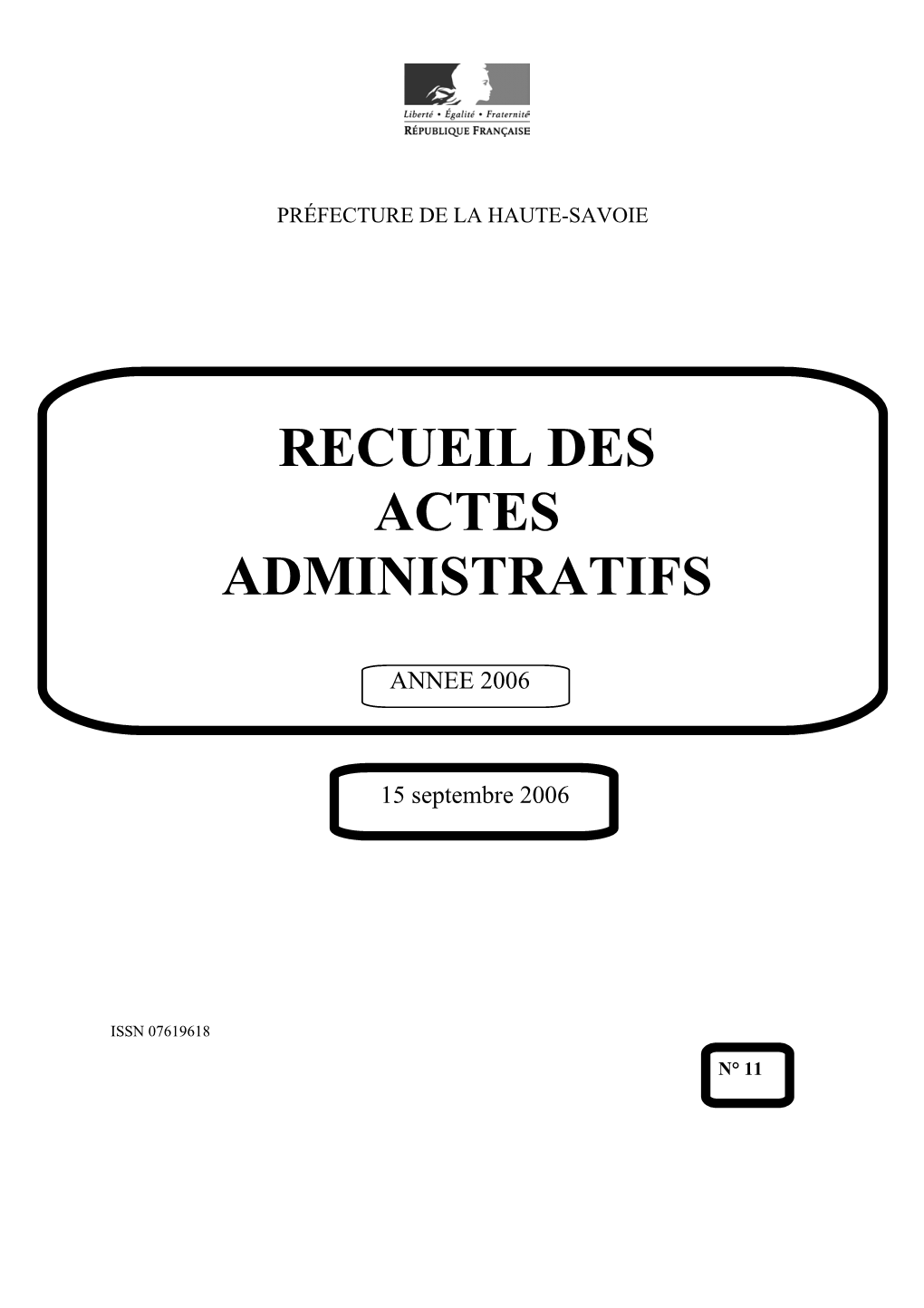 Recueil Des Actes Administratifs