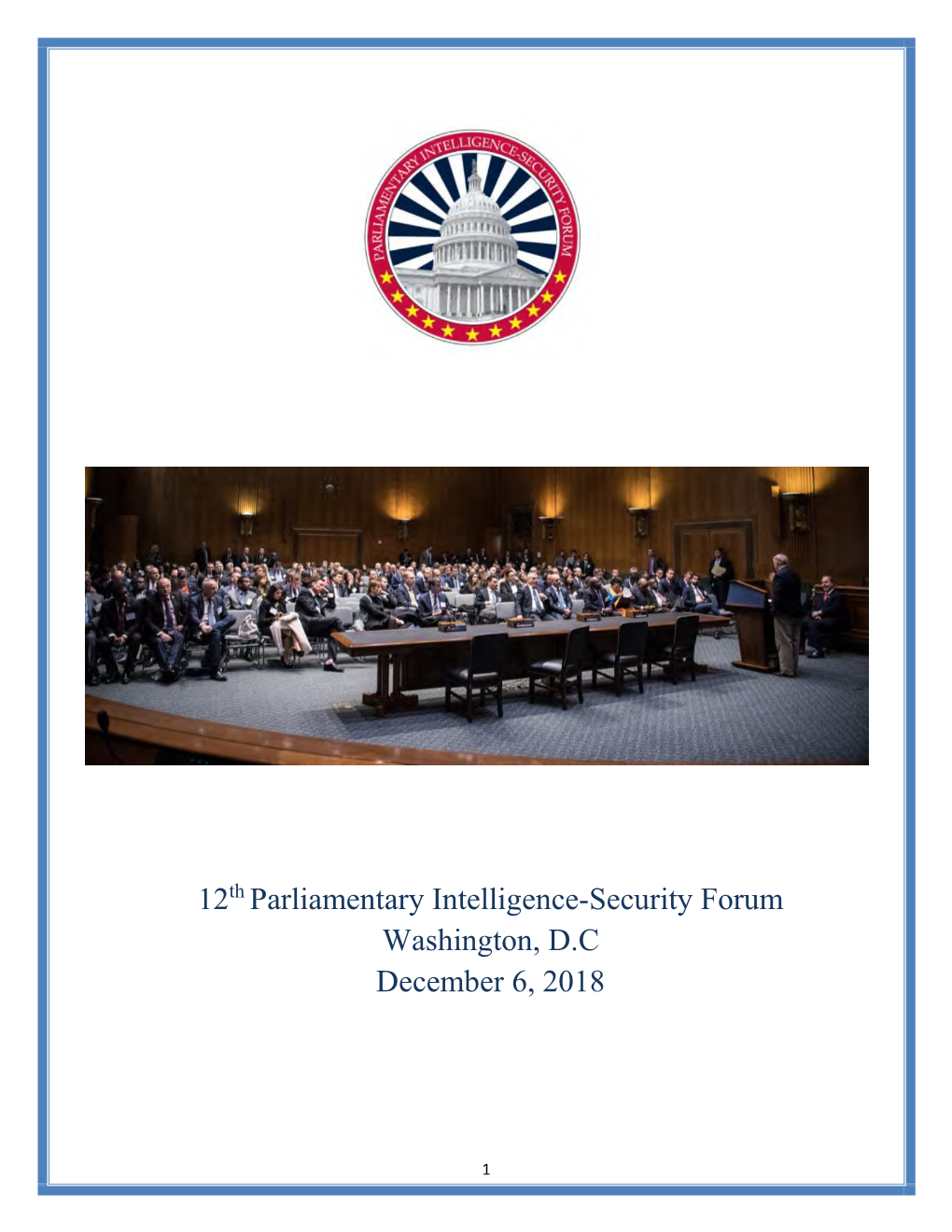 Parliamentary Intelligence-Security Forum Washington, DC December