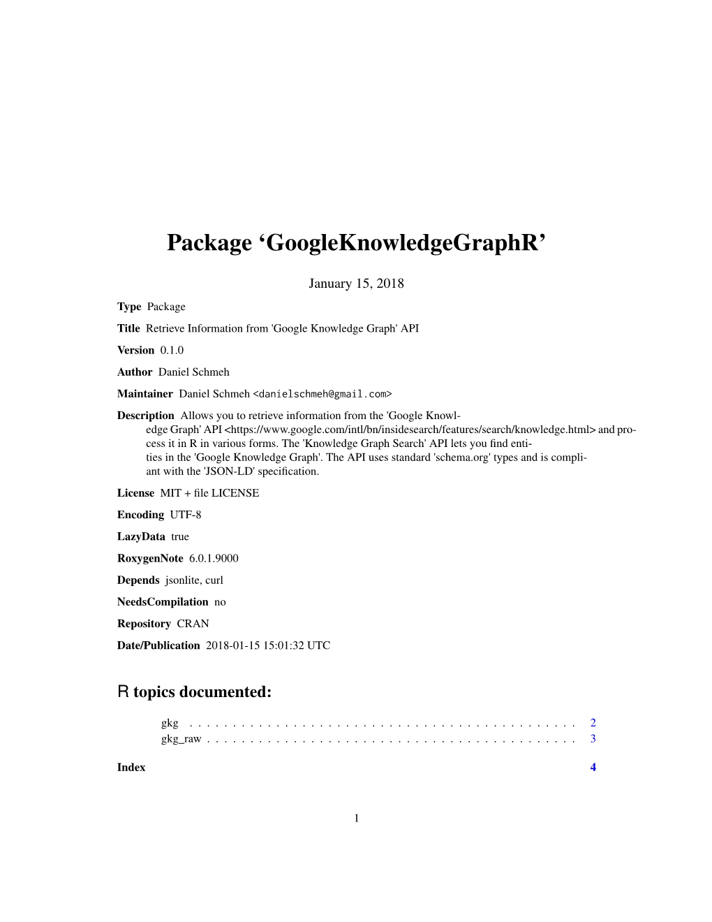 Package 'Googleknowledgegraphr'