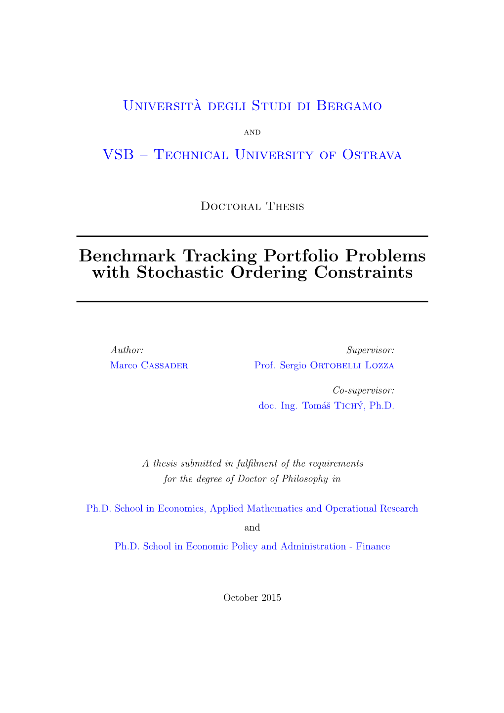 Benchmark Tracking Portfolio Problems with Stochastic Ordering Constraints