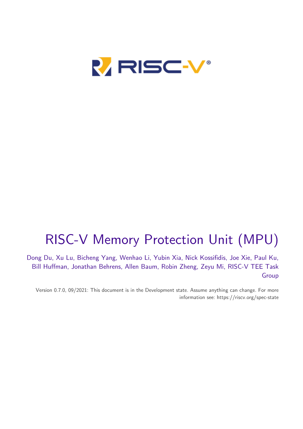 RISC-V Memory Protection Unit (MPU)