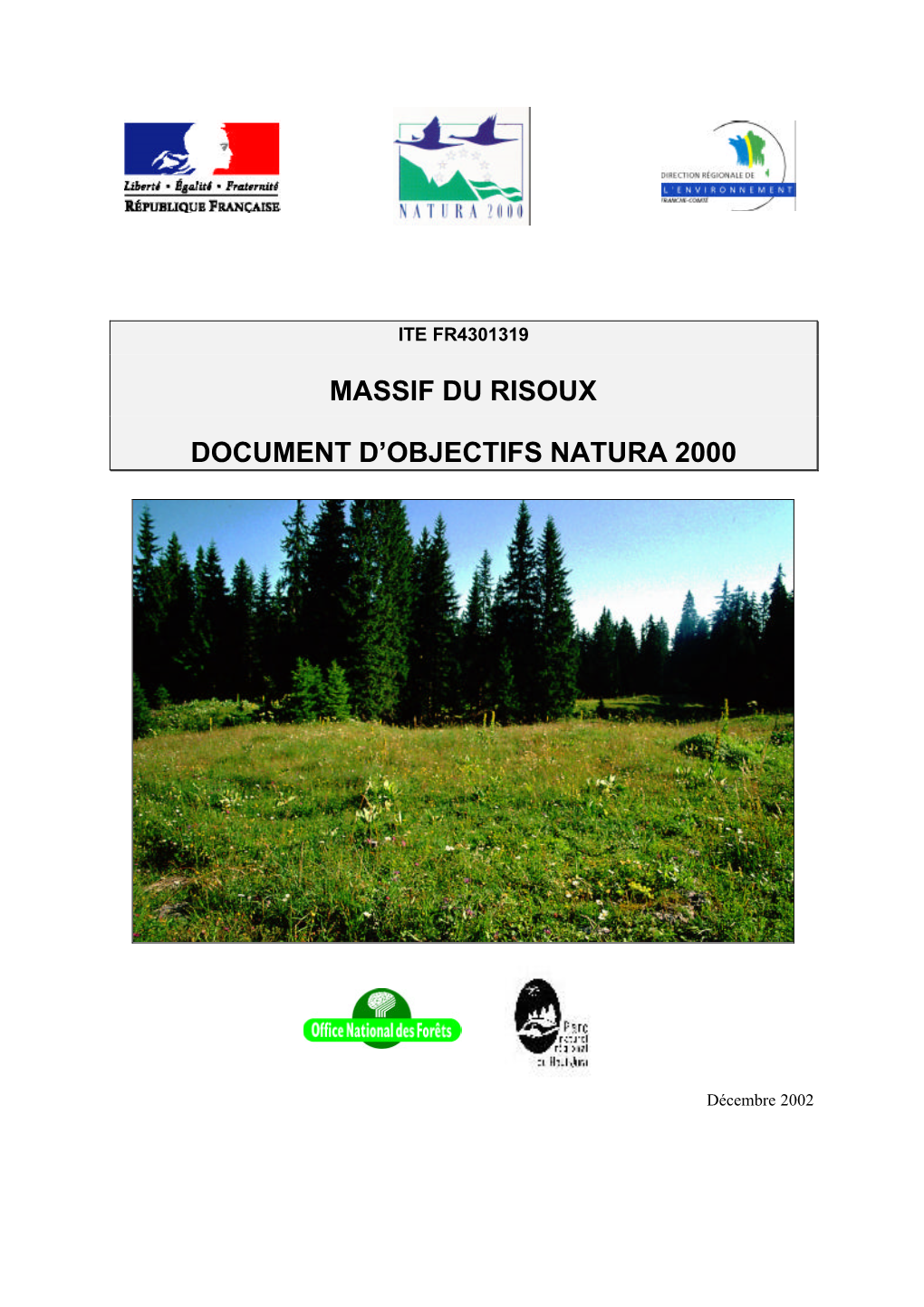 Massif Du Risoux Document D'objectifs Natura 2000