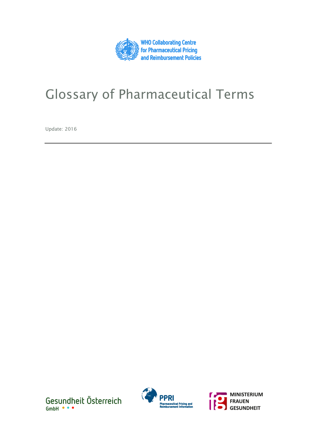 Glossary of Pharmaceutical Terms