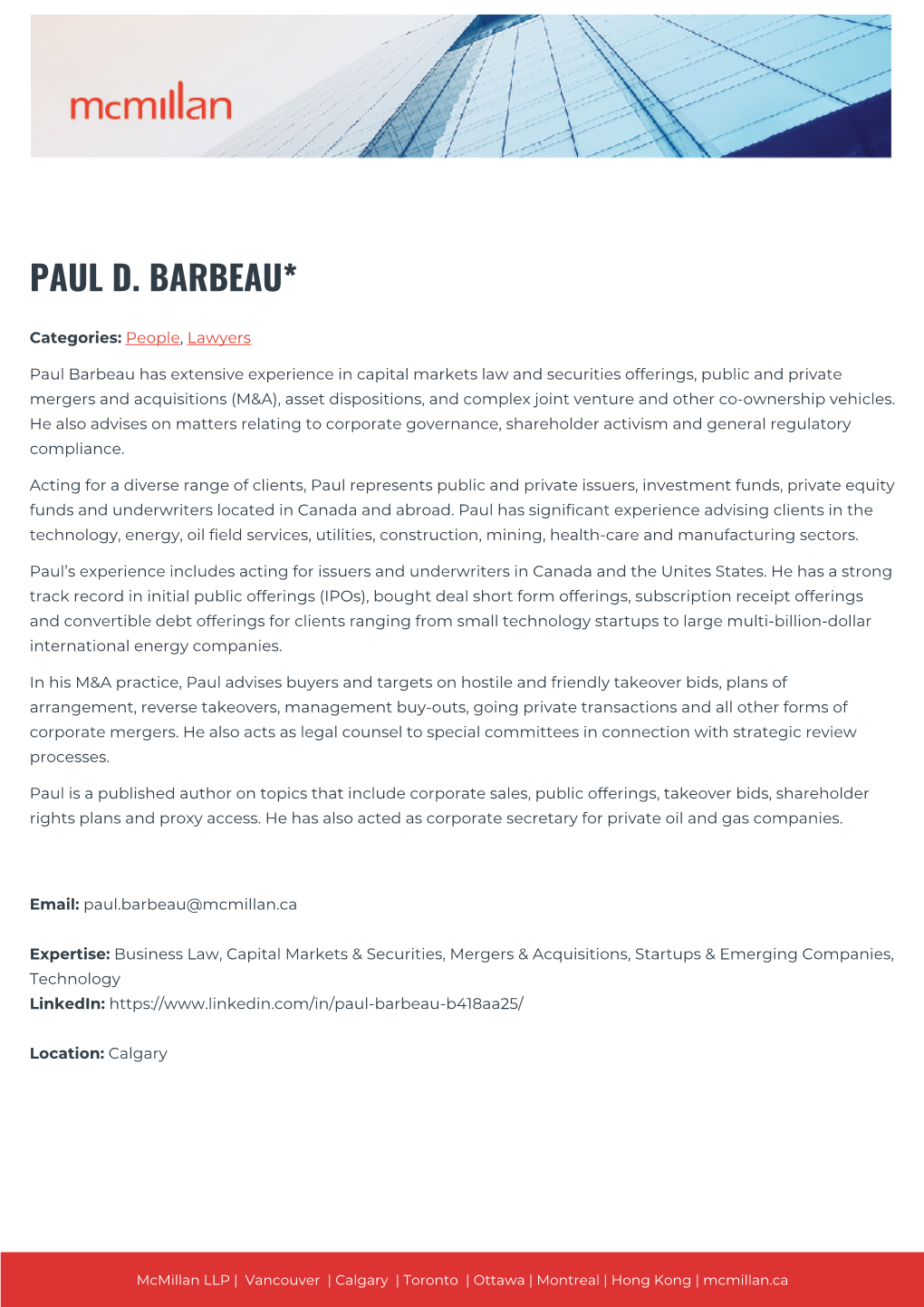 Paul D. Barbeau*