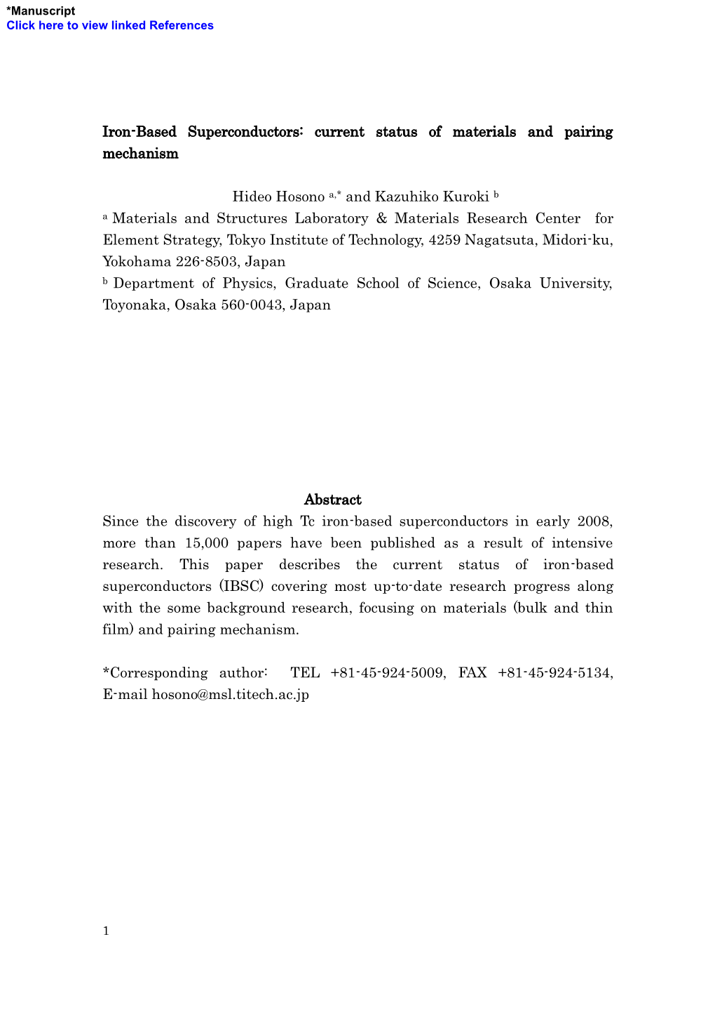 Iron-Based Superconductors: Current Status of Materials and Pairing Mechanism