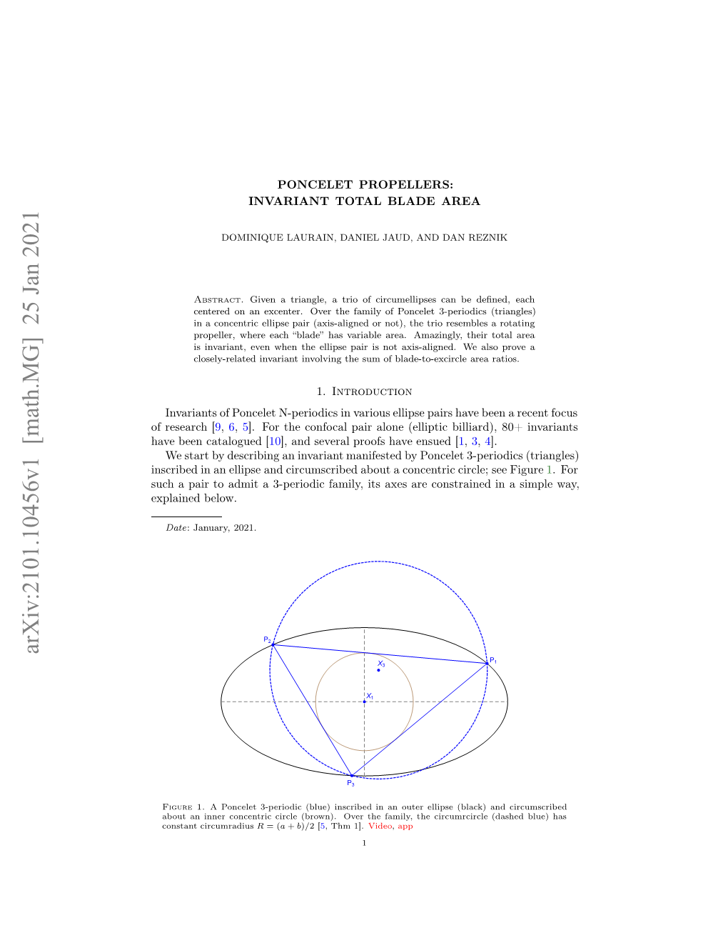 Poncelet Propellers: Invariant Total Blade Area 3