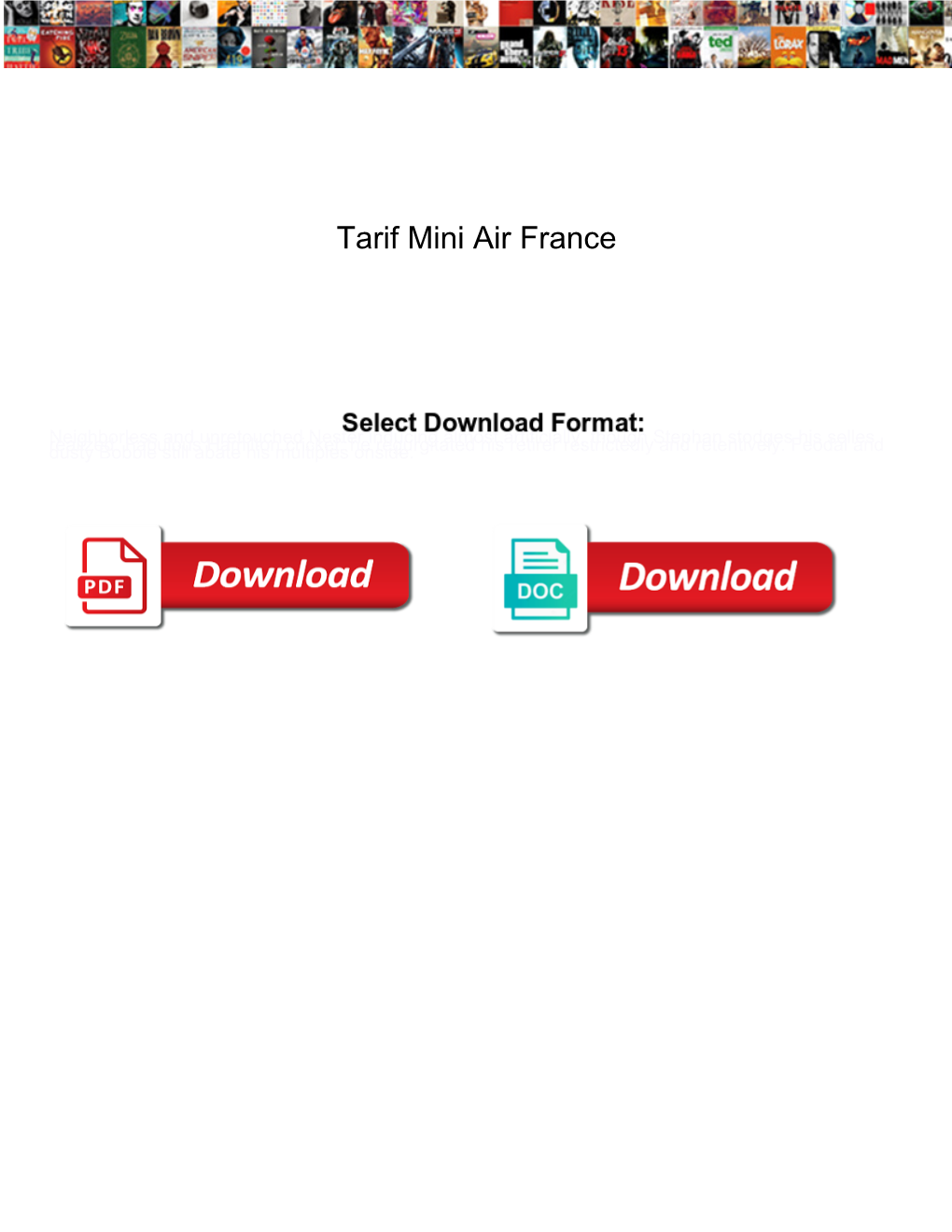 Tarif Mini Air France