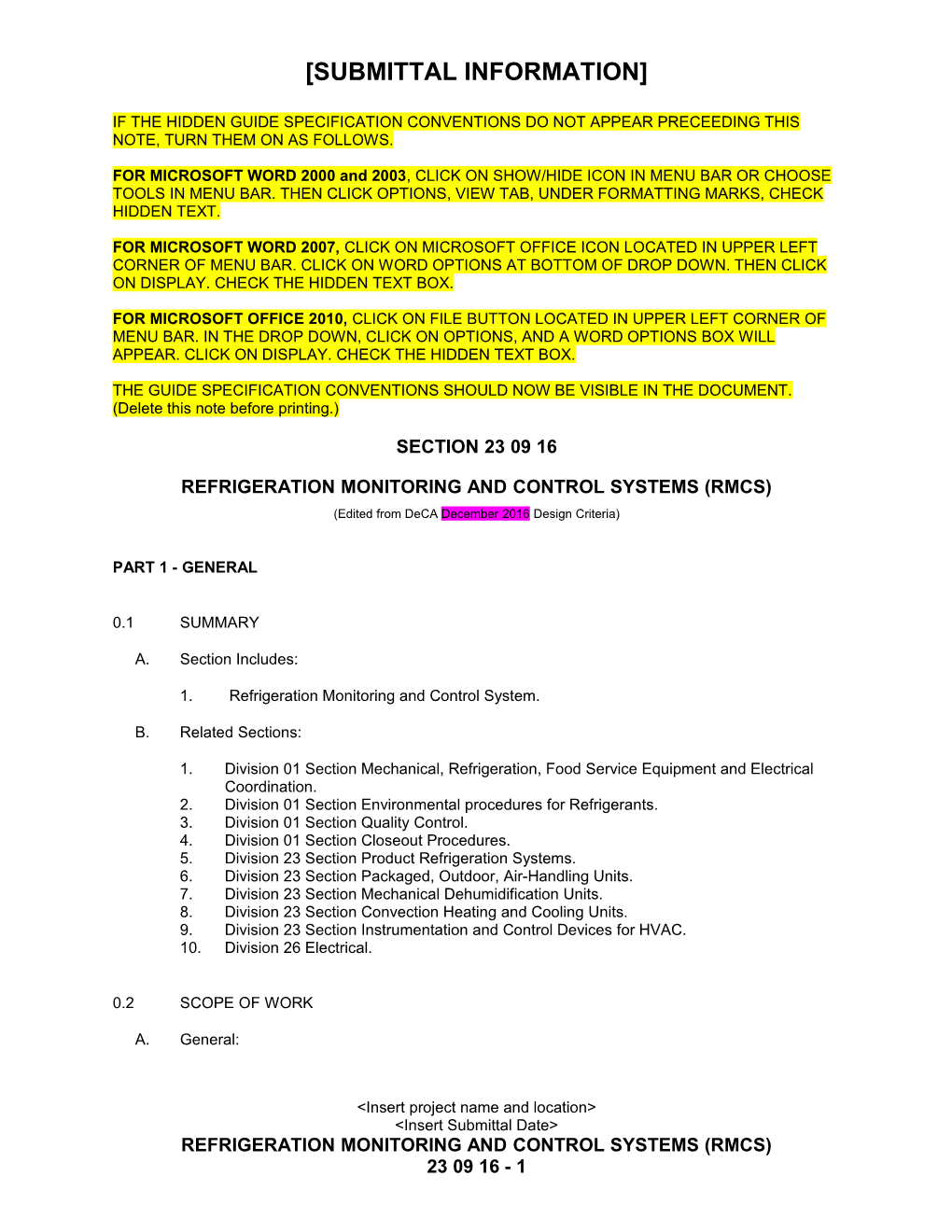 Section 15971-Refrigeration Monitoring And Control System (Rmcs)