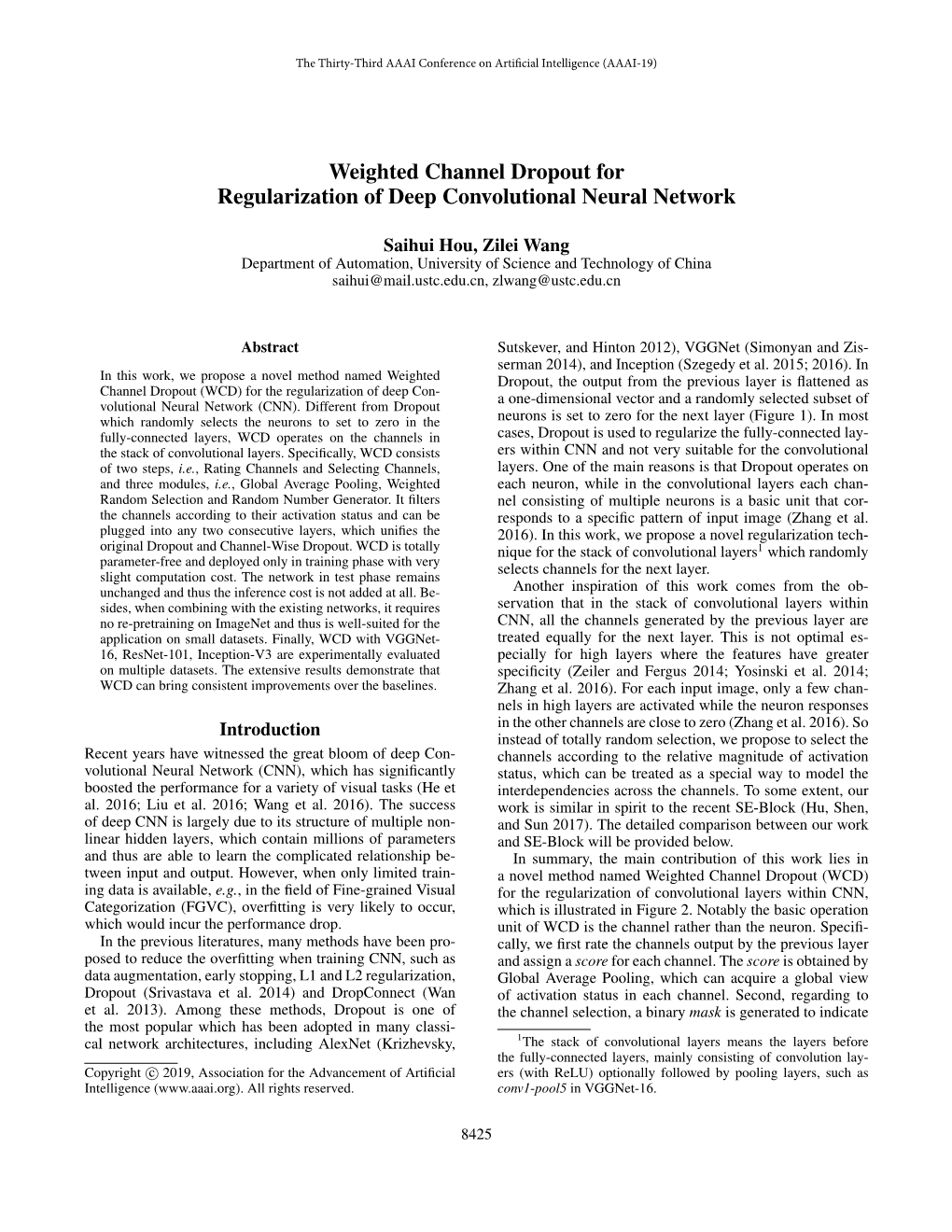 Weighted Channel Dropout for Regularization of Deep Convolutional Neural Network