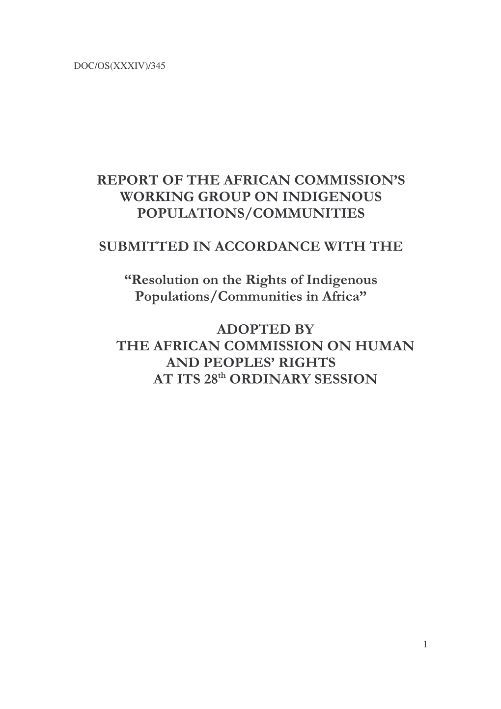 Expert Report on Indigenous Communities
