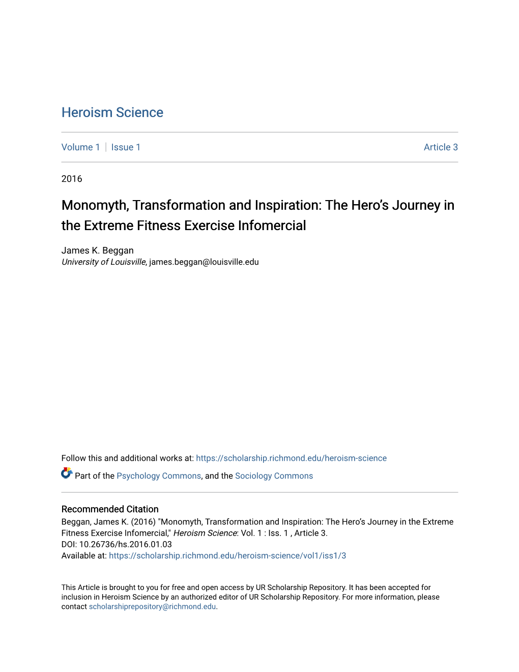 Monomyth, Transformation and Inspiration: the Hero's Journey In