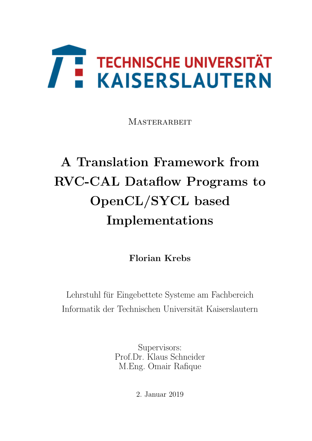 A Translation Framework from RVC-CAL Dataflow Programs to Opencl/SYCL Based Implementations