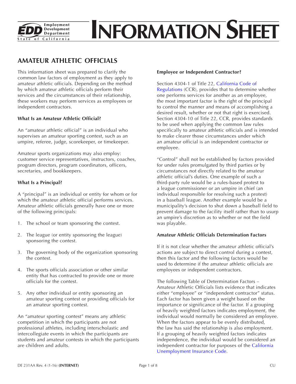 Amateur Athletic Officials