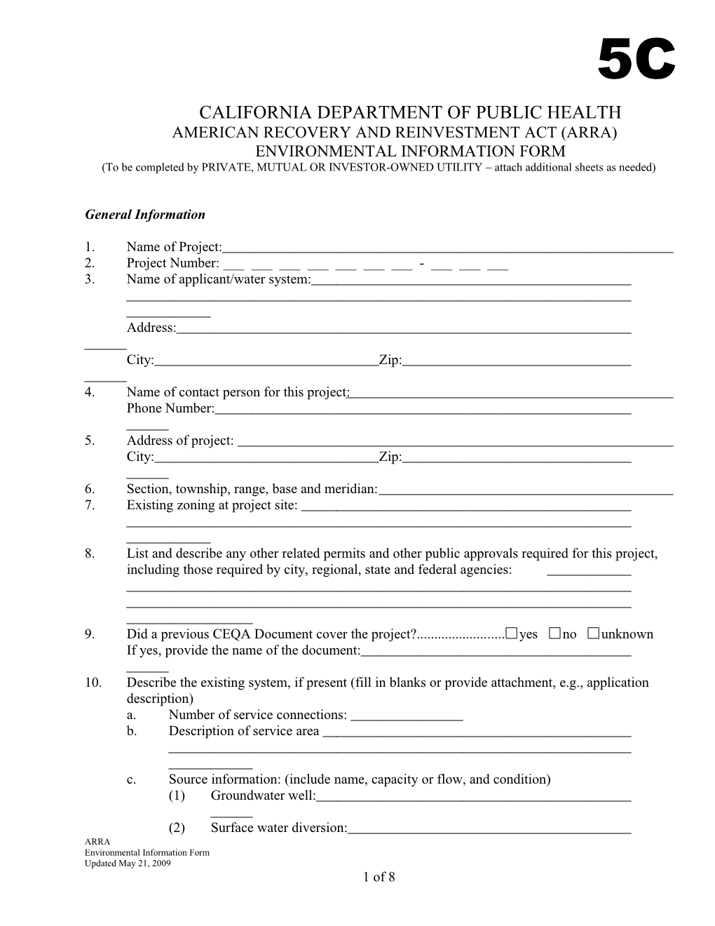 (5C) ERU ARRA Env Info Form 5-21-2009