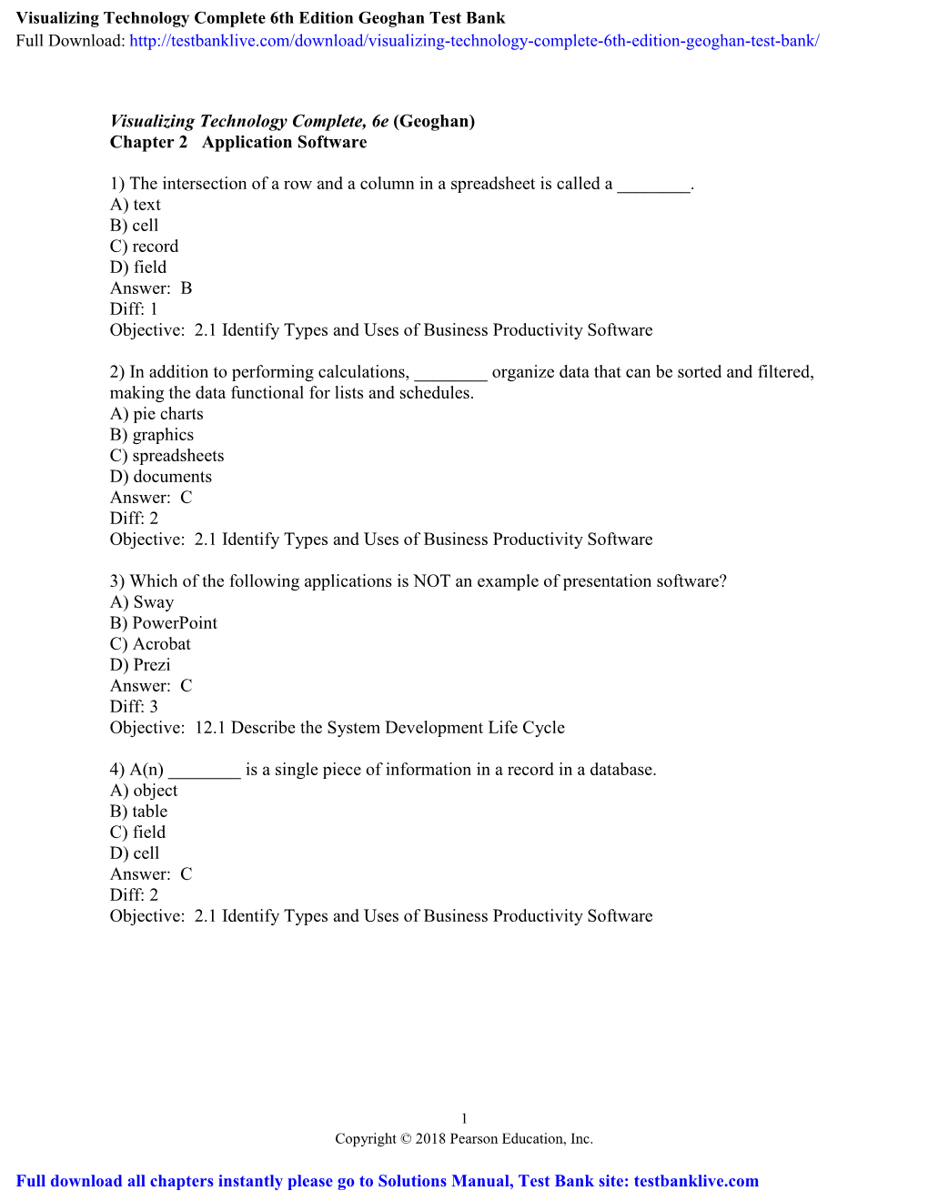 Visualizing Technology Complete 6Th Edition Geoghan Test Bank