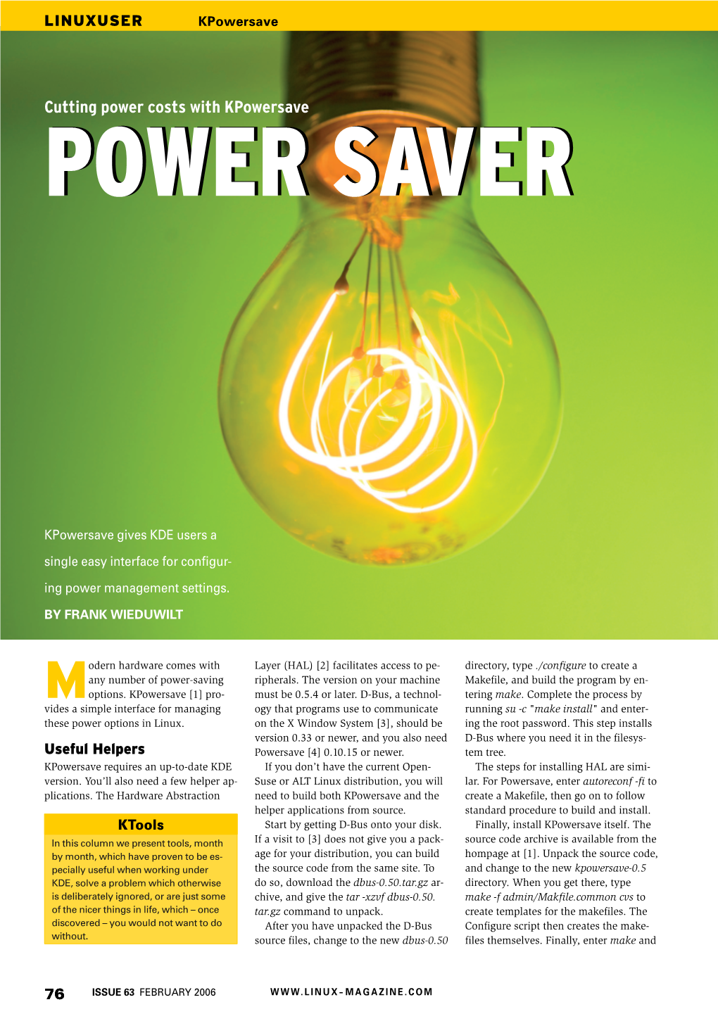 Cutting Power Costs with Kpowersave