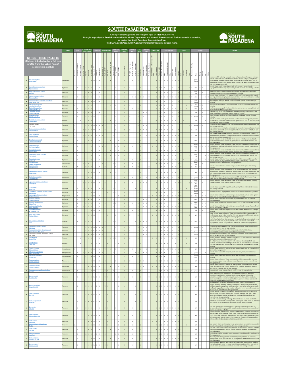 South Pasadena Tree Guide