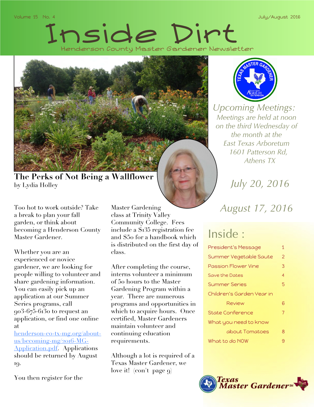 Inside Dirt Henderson County Master Gardener Newsletter