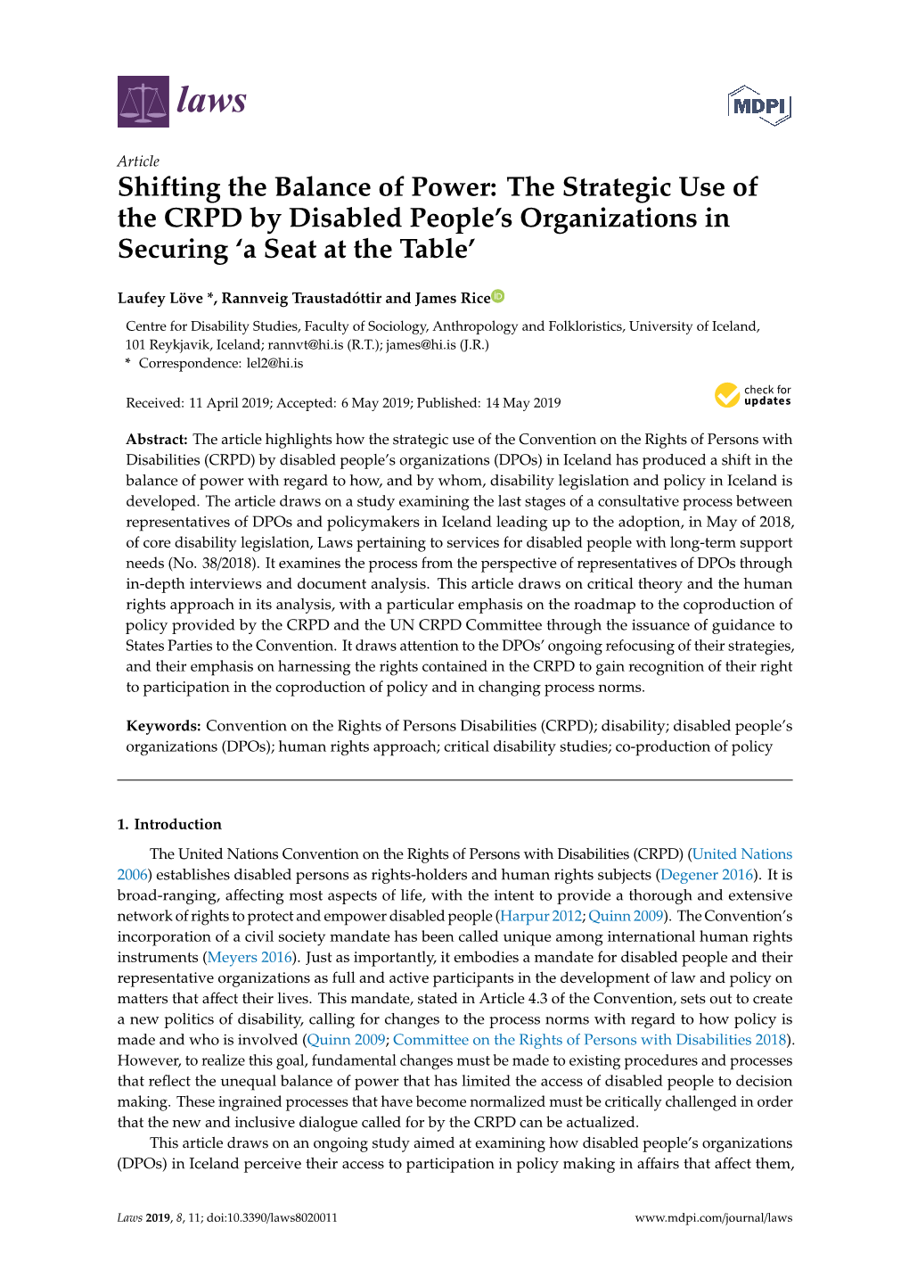 The Strategic Use of the CRPD by Disabled People's