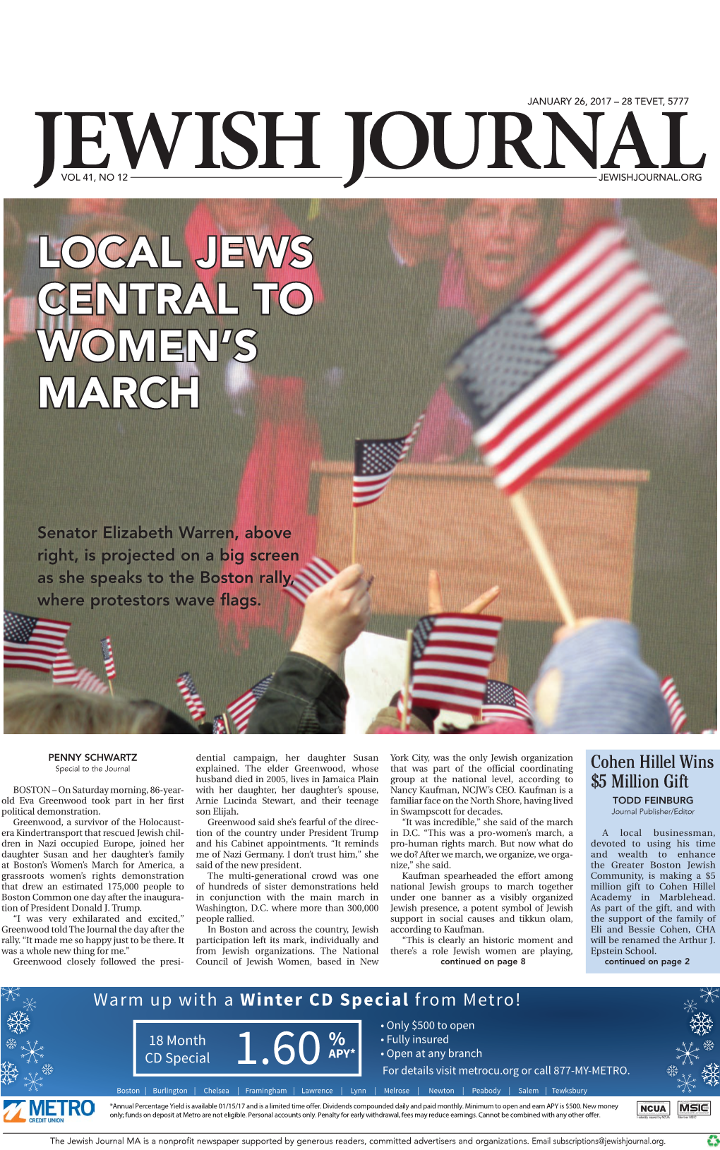 Local Jews Central to Women's March