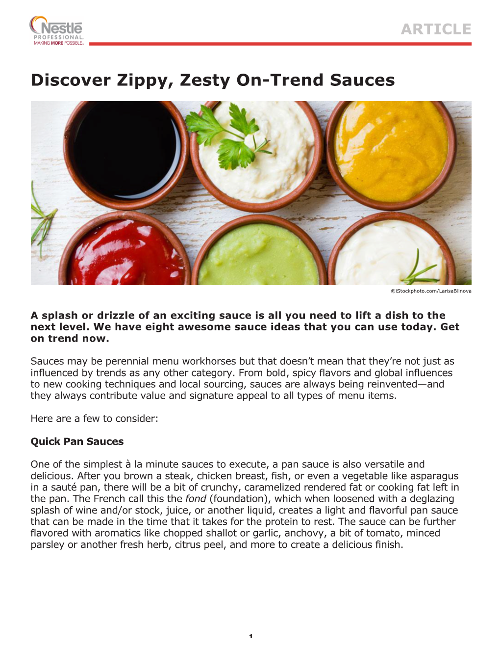 Discover Zippy, Zesty On-Trend Sauces