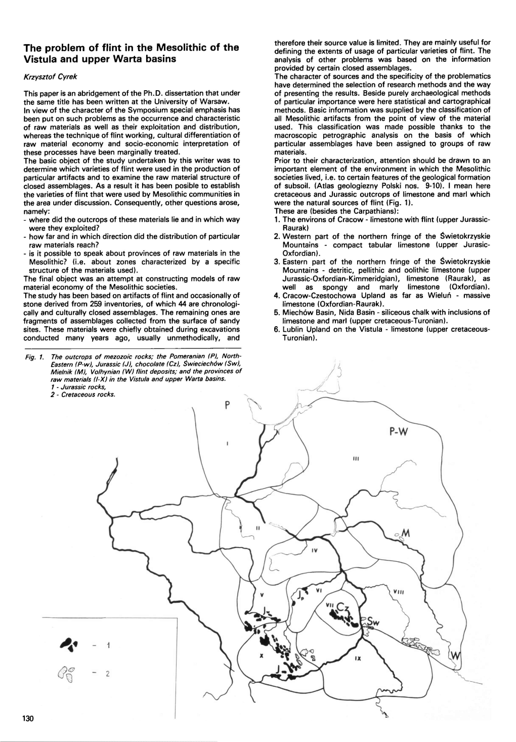 Problem of Flint in the Mesolithic Basins Swietokrzyskie