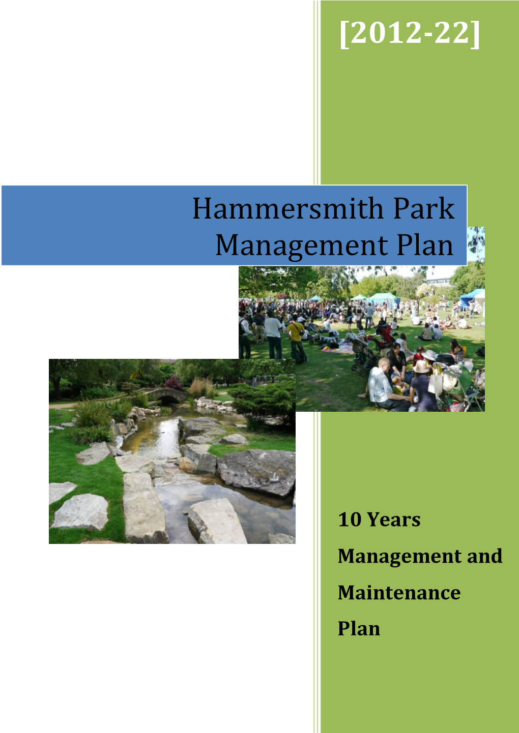 Hammersmith Park Management Plan 2012