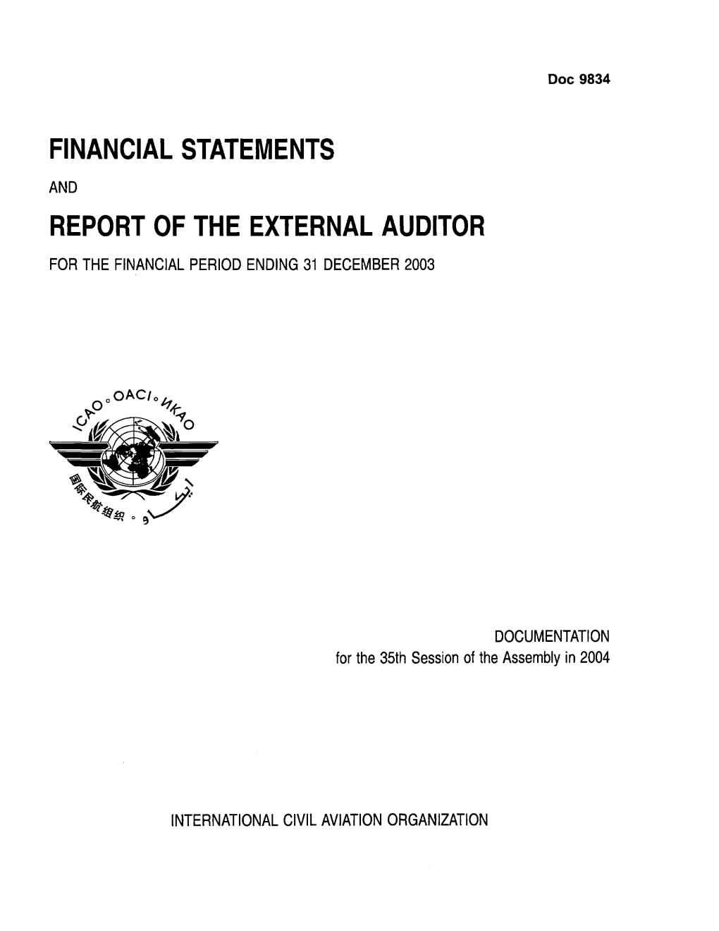 Financial Statements Report of the External Auditor