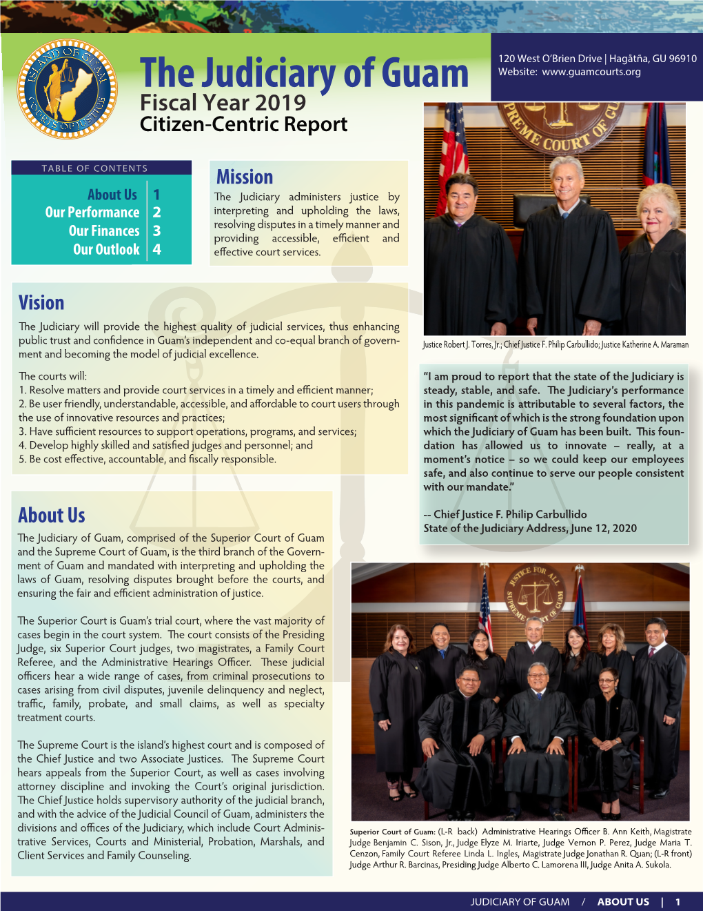 The Judiciary of Guam Website: Fiscal Year 2019 Citizen-Centric Report