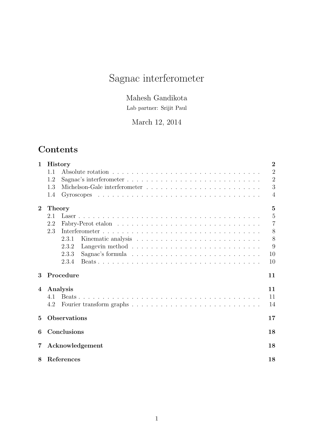 Sagnac Interferometer