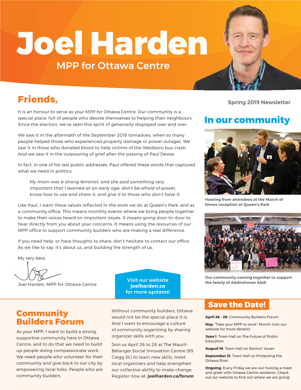 Joel Harden MPP for Ottawa Centre