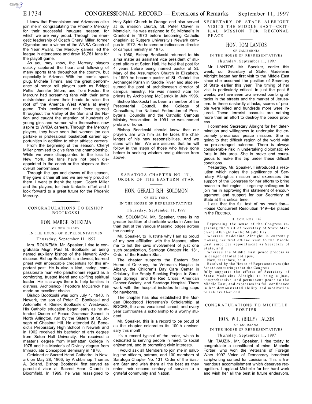 CONGRESSIONAL RECORD— Extensions of Remarks E1734 HON