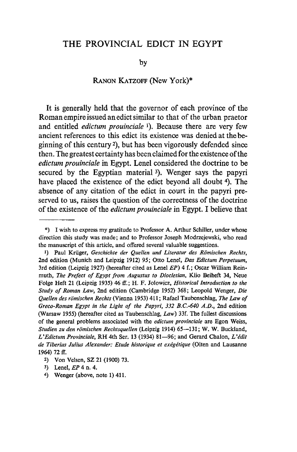 THE PROVINCIAL EDICT in EGYPT by RANON KATZOFF