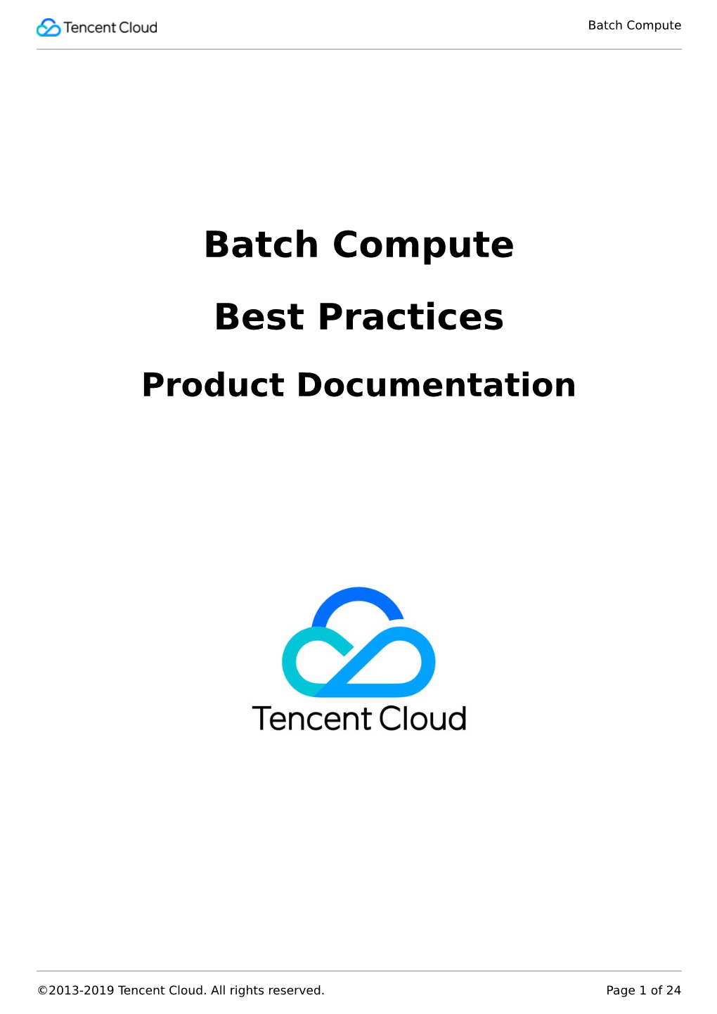 Batch Compute Best Practices