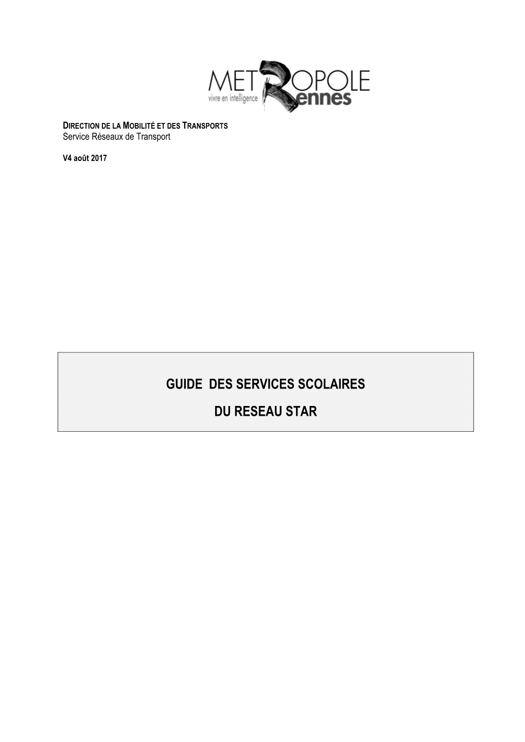 Guide Des Services Scolaires Du Reseau Star