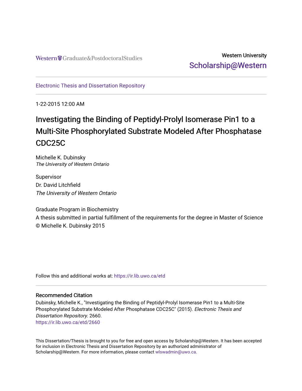 Investigating the Binding of Peptidyl-Prolyl Isomerase Pin1 to a Multi-Site Phosphorylated Substrate Modeled After Phosphatase CDC25C