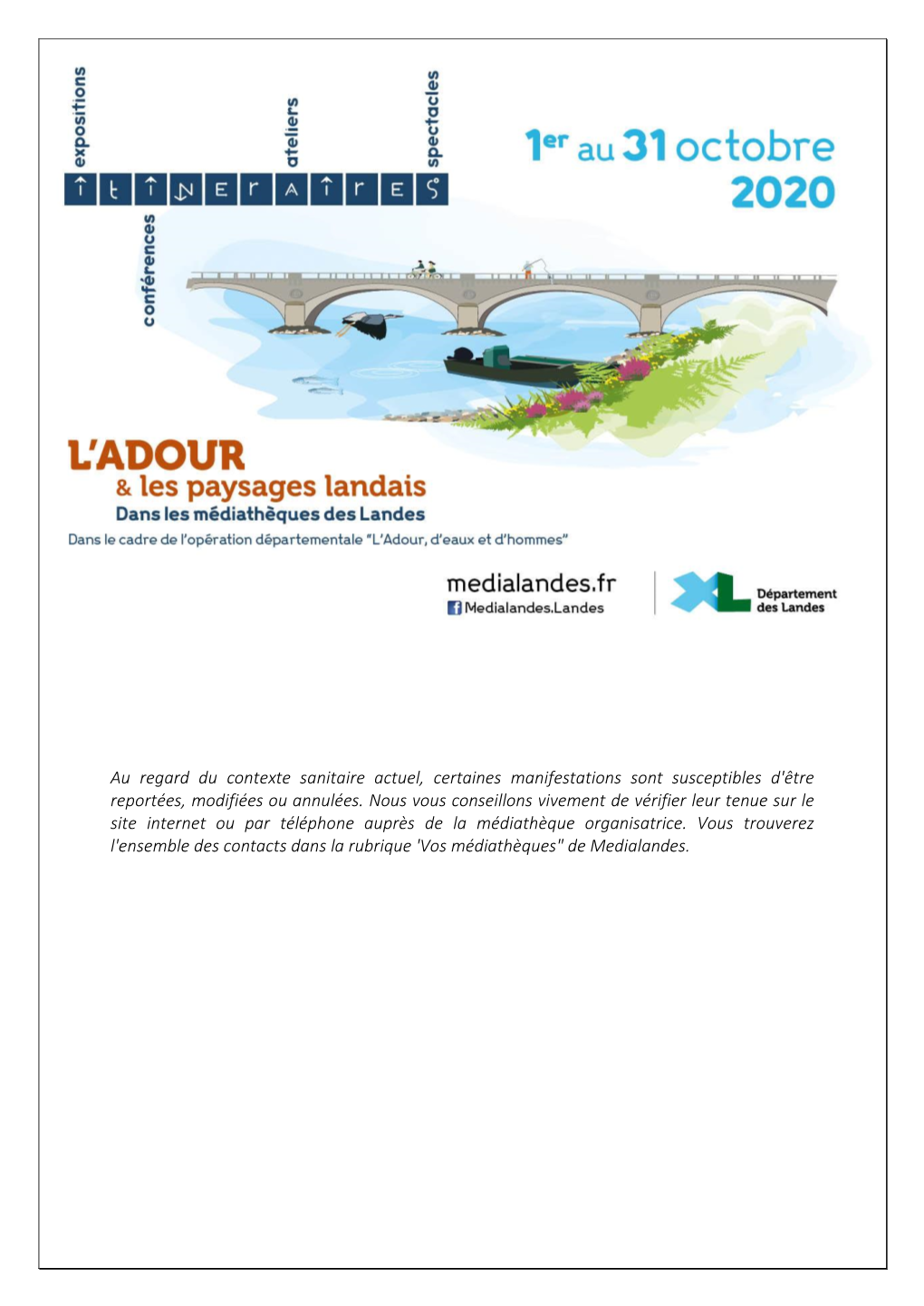 Au Regard Du Contexte Sanitaire Actuel, Certaines Manifestations Sont Susceptibles D'être Reportées, Modifiées Ou Annulées