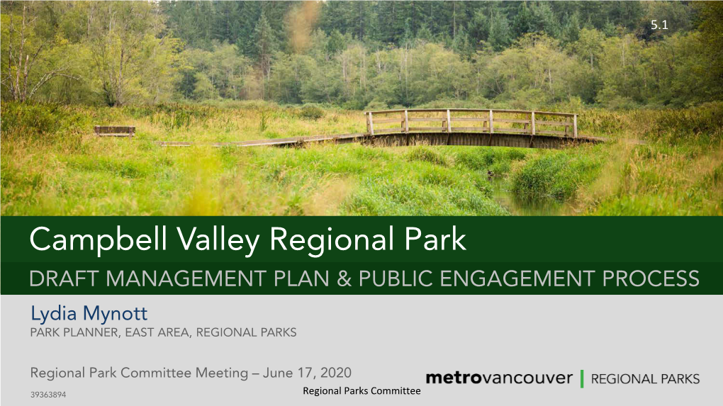 Regional Parks Committee Presentations June 17, 2020